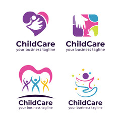 Kids Care, Kids Foundation Logo Design Vector Template 