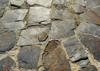Background of stone wall texture. Stone wall texture background. Part of a stone wall, for background or texture
