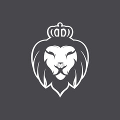 Lion King Logo , Lion head and crown vector. Elements for brand identity.