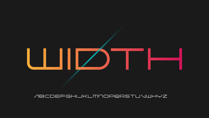 width lining typography letter logo design