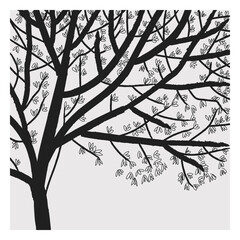 Hand drawn tree sketch black and white vector illustration.