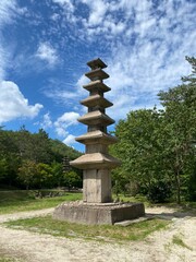 Unjusa, known as the temple of residing clouds or the temple of one thousand stone Buddhas and one thousand stone pagodas in South Korea, in the summer of 2022. 