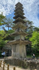 Unjusa, known as the temple of residing clouds or the temple of one thousand stone Buddhas and one thousand stone pagodas in South Korea, in the summer of 2022. 