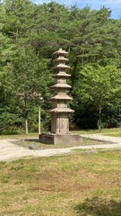 Unjusa, known as the temple of residing clouds or the temple of one thousand stone Buddhas and one thousand stone pagodas in South Korea, in the summer of 2022. 