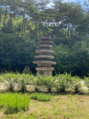 Unjusa, known as the temple of residing clouds or the temple of one thousand stone Buddhas and one thousand stone pagodas in South Korea, in the summer of 2022. 
