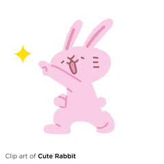 ウサギのキャラクターイラストシリーズ　「格好つけるウサギ」