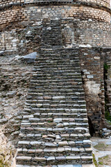 The main entrance or stairs to the stupa - obrazy, fototapety, plakaty