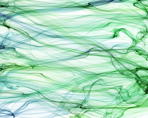 Fototapeta na wymiar The magical wave form of greenish smoke. abstract Green-Blue background 