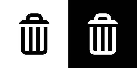 Garbage, recycle bin, trash can icon vector in clipart style