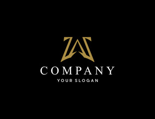 Fototapeta premium Initial letter AW logo design vector
