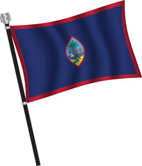 Flag of Guam,Guam flag Golden waving isolated vector illustration eps10.