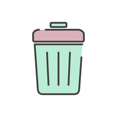 trash can icon vector illustration logo template for many purpose. Isolated on white background.