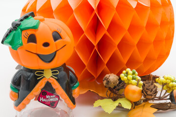 ハロウィンの飾り　白背景