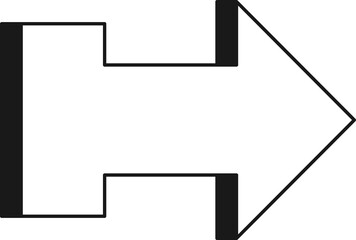 Arrow symbol. Turn right. Transparent flat design element.