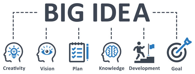Big Idea icon - vector illustration . big, idea, vision, creativity, plan, knowledge, development, synergy, goal, infographic, template, presentation, concept, banner, pictogram, icon set, icons .