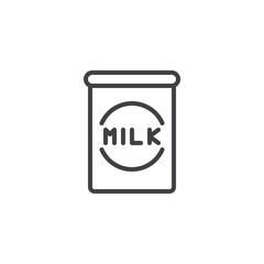 Milk can line icon