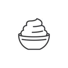 Whipped cream line icon