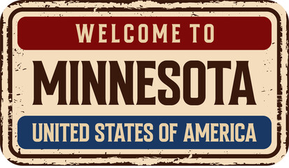 Welcome to Minnesota vintage rusty license plate