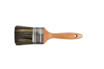 Clean new paint brush isolated on transparent background.