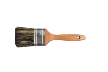 Clean new paint brush isolated on transparent background.