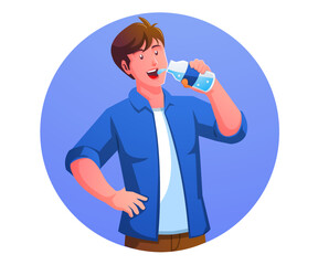 a man drinking water, healty and sport concept
