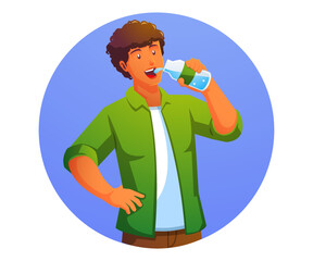 a man drinking water,  healty and sport concept
