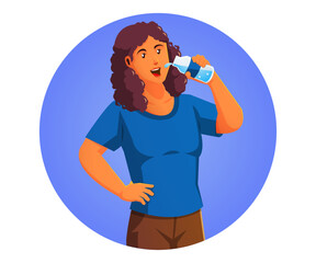 a woman drinking water,  healty and sport concept.