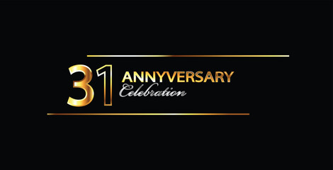 31st anniversary celebration. 31 year anniversary celebration. Golden anniversay celebration. Banner anniversary celebration