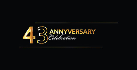 43rd anniversary celebration. 43 year anniversary celebration. Golden anniversay celebration. Banner anniversary celebration