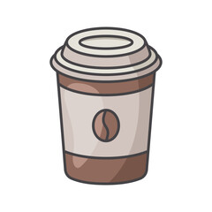 disposable paper coffee cup icon vector design template