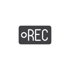 Rec button vector icon