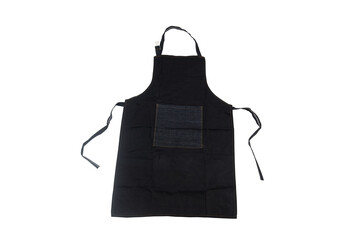 Black kitchen apron isolated on a transparent background
