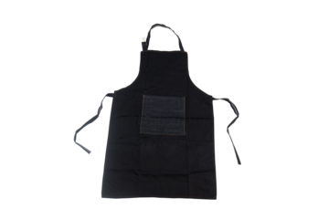 Black kitchen apron isolated on a transparent background