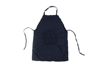 Blue kitchen apron isolated on a transparent background