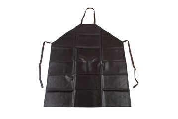 Black long apron. Isolated on a transparent background