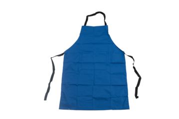 Blue kitchen apron isolated on a transparent background