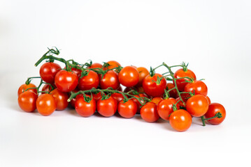 tomatoes on a white background, top view, flatley