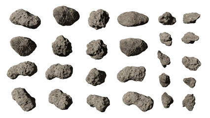 collection of asteroids, isolated © dottedyeti