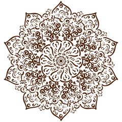 indian mandala pattern in brown color