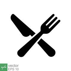 Cutlery and kitchen set icon. Simple solid style. Fork and knife, dinner, lunch, utensil, dish, flatware, food, eat concept. Glyph vector illustration isolated on white background. EPS 10.