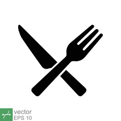 Cutlery and kitchen set icon. Simple solid style. Fork and knife, dinner, lunch, utensil, dish, flatware, food, eat concept. Glyph vector illustration isolated on white background. EPS 10.