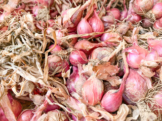 raw shallots background