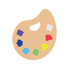 Painting supplies, color palettes, colorful tubes, watercolors, oil paints, acrylic paints.