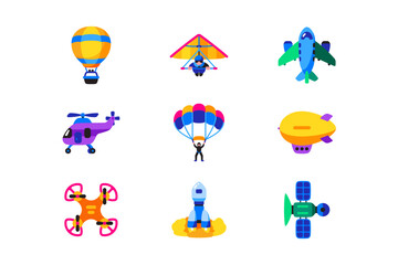 Fototapeta premium Set of air transport