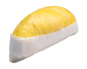 King of fruits, yellow durian Mon Thong durian fruit on white background PNG file.