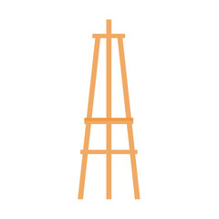 Wooden easel template of a colored table and white paper,Blank canvas on a painting easel,white drawing paper