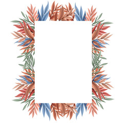 Obraz premium Rose blue vector flower frame decoration