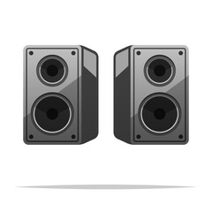 Pair of speakers vector isolated illustration