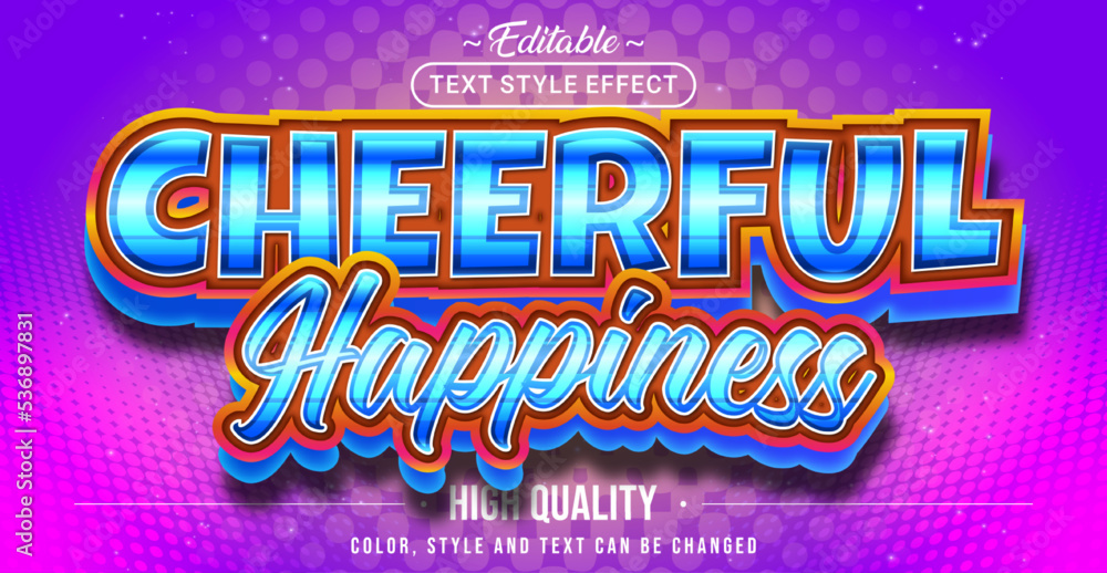 Poster editable text style effect - cheerful happiness text style theme.