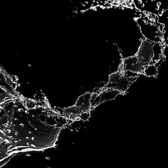 water splash isolated on black